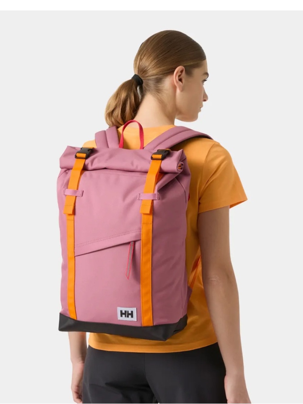 Helly Hansen Black Roll-Top Backpack with HH Logo, waterproof, 28L - Picture 8 of 13